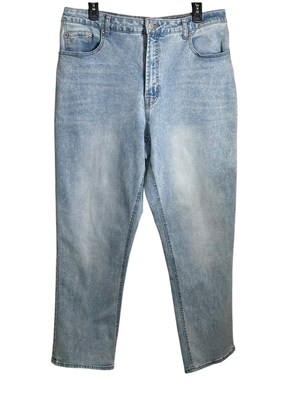FRYE women’s high rise straight jeans light wash stretch size 14 / 32